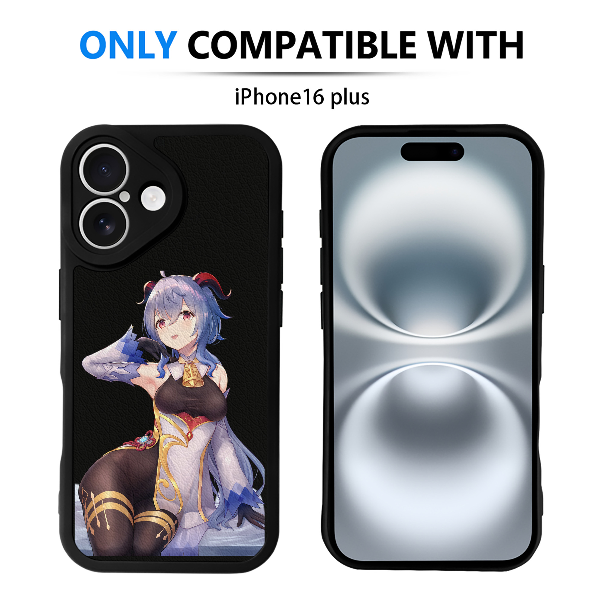 げんし神 甘雨 かんう genshin Ganyu 【iPhone 16シリーズ対応】シリコンスマホケース（レザー調） 材質：シリコン